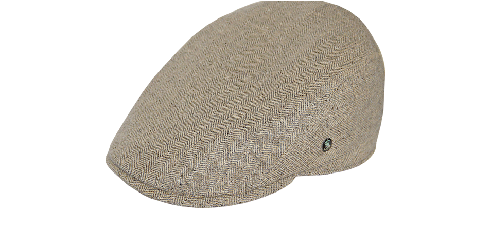 Dark brown flat cap.